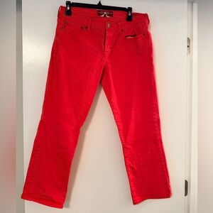 Lucky Brand dark coral, “Sweet N Crop” style jeans, women’s size 8 / 29